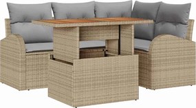 vidaXL Set de canapele pentru grădină Manual 5 pcs bej și gri deschis