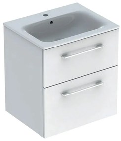 Dulap pentru lavoar 64x59x48 cm, cu lavoar, 2 sertare, alb lucios Alb lucios