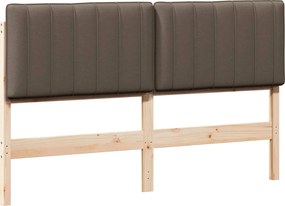 vidaXL Tăblie tapițată Maro și taupe 160 cm Lemn de pin masiv