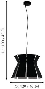 Eglo 99081 - Lustră pe cablu VALECROSIA 1xE27/40W/230V
