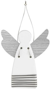 Inger de portelan argintiu STRIPES, de agatat