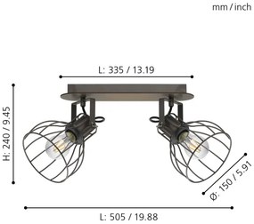 Eglo 98135 - Lampă spot SAMBATELLO 2xE27/40W/230V