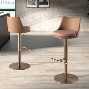 Scaun de bar pivotant cu inaltime reglabila Stool maro
