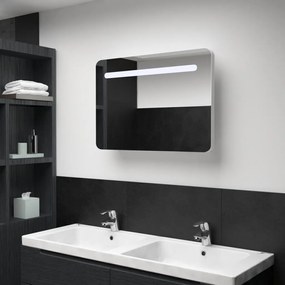 Dulap de baie cu oglinda si LED, 80 x 9,5 x 55 cm