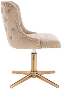 HR940CROSS Scaun Latte din Catifea cu Bază Aurie