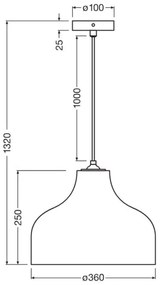 Lustră pe cablu Ledvance DECOR CARDBOARD 1xE27/15W/230V d. 36 cm