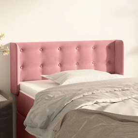 3119249 vidaXL Tăblie de pat cu aripioare roz 103x16x78/88 cm catifea
