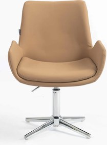 HR240CROSS Scaun Carmel Piele Ecologica Premium Soft cu Bază Cromata