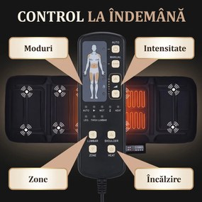 RESIGILAT- Saltea masaj corp intreg cu incalzire si 10 motoare, Negru