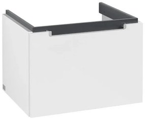 Set mobilier 58.7cm Villeroy&amp;Boch Subway 2.0 alb lucios, cu lavoar Subway 2.0, A68700DH+7113F001
