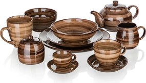 Set de 6 farfurii întinse Banquet Palas 27 cm,maro