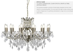 Candelabru stil clasic cu 12 brate Paris alama antic 87312-12AB SRT