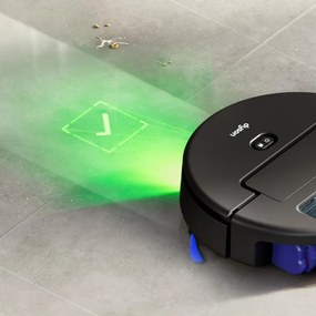 Aspirator robot Dyson Spot+Scrub Ai 586183-01, 18 000 Pa, 3 l, Curatare uscata/umeda, Recunoastere a petelor, Statie de incarcare automata, Negru/Albastru