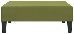 Canapea extensibila cu taburet, 2 locuri, verde deschis, catifea Lysegronn, Cu suport de picioare