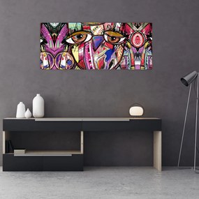 Tablou - Artă stradală - bufniță (120x50 cm)