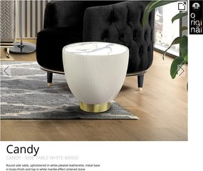 Masuta laterala design modern Candy alb/alama 47cm