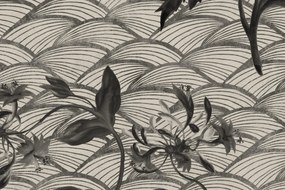 Tapet Floral Ripple, Graphite, Rebel Walls