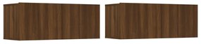 Set dulapuri TV, 4 piese, stejar maro, lemn prelucrat 4, Stejar brun, 100 x 30 x 30 cm