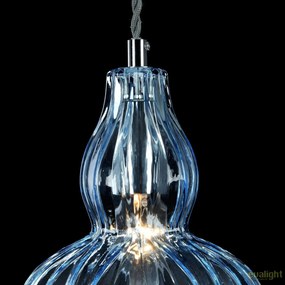 Pendul modern din sticla Eustoma, albastru deschis MYMOD238-PL-01-BL