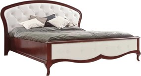 Pat lemn masiv nuc Milan I Alb- 140/160/180x200 cm - 140x200, Da