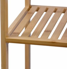 Raft din bambus, 5 rafturi, pătrat 33 x 33 x 146 cm