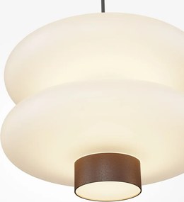 Lustra cu 3 pendule LED metal maro, sticla Nuvem