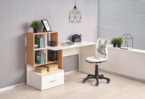 Masă PC Georgia (stejar auriu + alb). 1008146