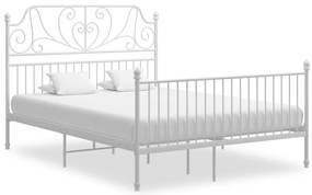 vidaXL Cadru de pat, alb, 140x200 cm, metal