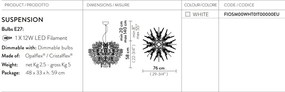 Lustra design Art Deco unicat realizata manual Fiorella M alb