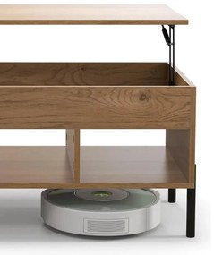 Măsuță de cafea cu blat reglabil pe înălțime, finisaj natur