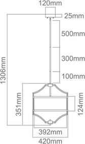 Open Design OR80902 - Lustră STESSO pe tijă, 4xE27/15W/230V, Ø 42 cm, crom/alb