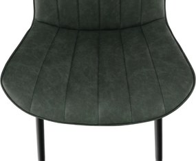 Scaun, piele ecologică verde/negru, HAZAL