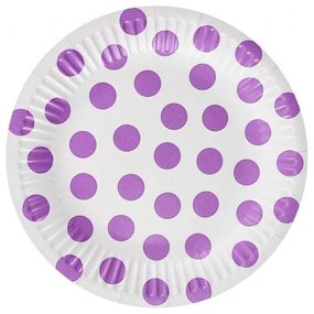 Colorat Lavender Polka Dots Farfurii din Hârtie cu Bule 6 buc 18 cm