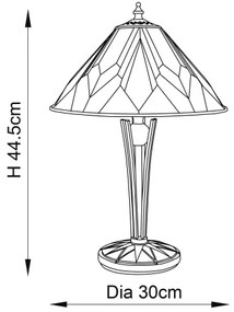 Endon 70365 - Lampă de masă Tiffany ASTORIA 1xE14/40W/230V Ø 30 cm