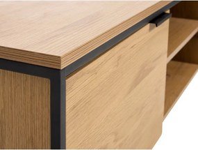 Comodă TV în culoare naturală cu aspect de lemn de stejar 155x55x45 cm Cesura – Unique Furniture