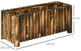 Outsunny pat înalt pentru plante, pentru ierburi aromatice, legume și flori, din lemn de brad, 100x38,5x40 cm | Aosom Romania
