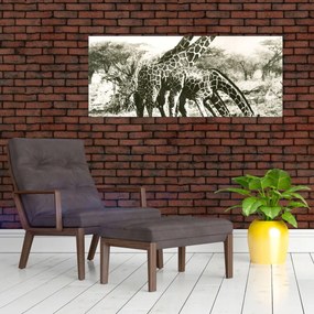 Tablou - Girafe, de epocă (120x50 cm)