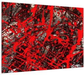 Tablou pe sticlă - Abstracție expresivă (70x50 cm)