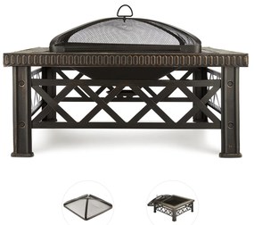 Boston gratar 75x75 cm țiglă ,capac din oțel cu design înnegrit