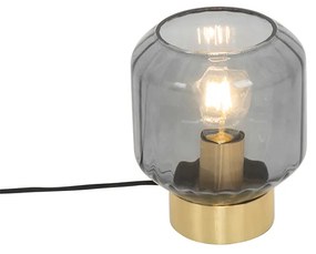 Lampă de masă design alamă cu sticlă fum - Stiklo