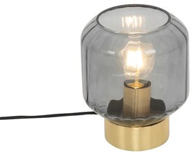 Lampă de masă modernă din alamă cu sticlă fumurie - Stiklo