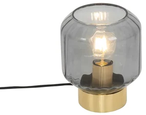 Lampă de masă modernă din alamă cu sticlă fumurie - Stiklo