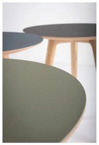 Măsuță auxiliară din lemn de stejar cu blat negru Gazzda Arp, Ø 45 cm