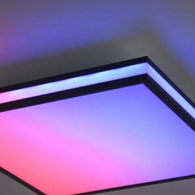 Plafonieră LED RGBW dimabilă JUST LIGHT. 14110-18 MARIO BLACK LED/19,5W/230V + telecomandă