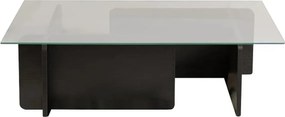 Masuta cafea FLAVIO, negru/transparent, PAL/sticla, 105x65x30 cm