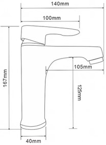 Baterie lavoar Colly neagră