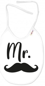 Bavete impermeabil Mr., 24 x 27 cm - alb/negru, Baby Nellys
