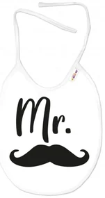 Bavete impermeabil Mr., 24 x 27 cm - alb/negru, Baby Nellys
