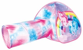 Cort de joacă cu tunel Bino Unicorn, 165 x 95 x 85 cm,