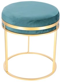 Set taburete Aqua metalice cu sezut din catifea, baza aurie, design modern  2 piese
